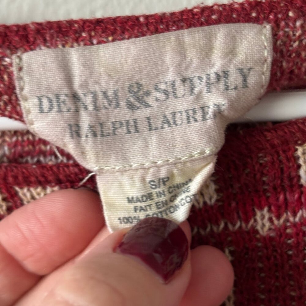 Denim & Supply Ralph Lauren Red Patterned Sweater - Size Small - Picture 4 of 5
